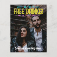 Boissons gratuites ! Neon Fonts Wedding Enregistre