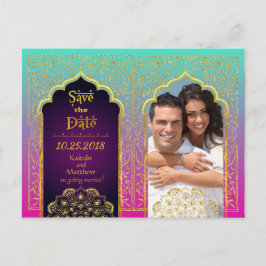 Carte Postale Faire-part Bollywood Arabian Nights Enregistrez la date