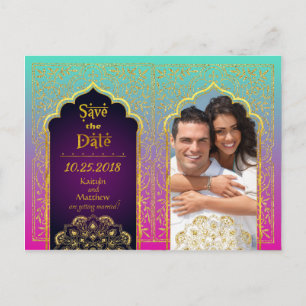 Carte Postale Faire-part Bollywood Arabian Nights Enregistrez la date