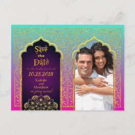 Carte Postale Faire-part Bollywood Arabian Nights Enregistrez la date