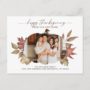 Carte Postale Faire-part Bon thanksgiving Floral Citrouille Photo Mouvement