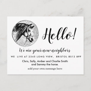 Carte Postale Faire-part Bonjour voisin éditable, Nouvelle adresse, intro