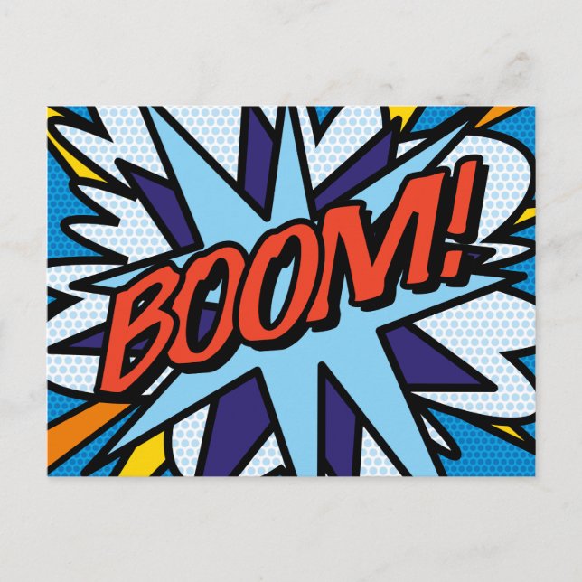 Carte Postale Faire-part BOOM Art Pop Bande Dessinée Rétro Amusant (Devant)