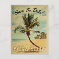 Bora Bora Sauvegarder La Date Plage Vintage Palmie