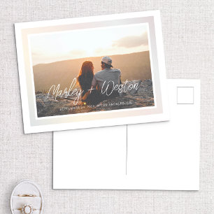Carte Postale Faire-part Bordure en gras Noms manuscrits et enregistrement 