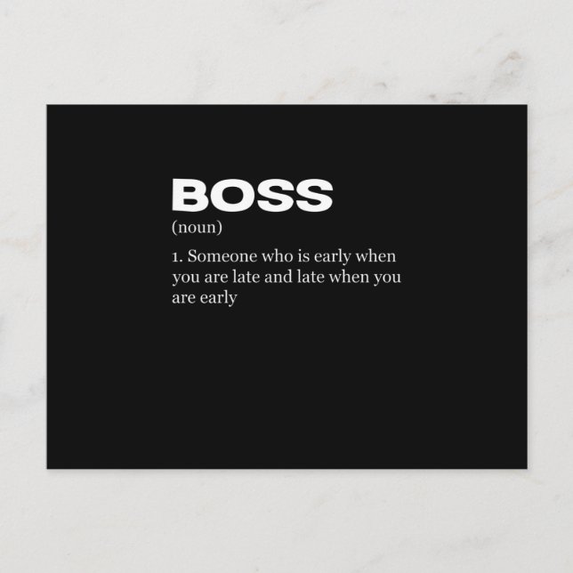 Carte Postale Faire-part Boss Funny Définition Joyeux Boss's Day (Devant)