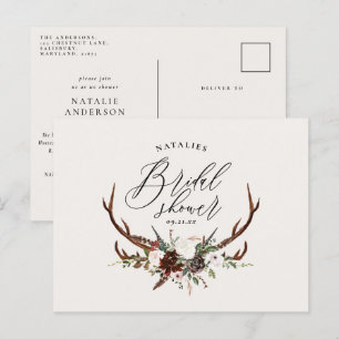 Carte Postale Faire-part Botanique rustique de ferme douche de mariée