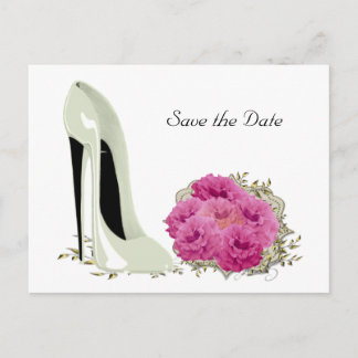 Carte Postale Faire-part Bouquets Roses et Cadeaux de Mariage Stiletto