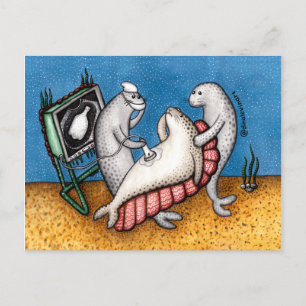 Carte Postale Faire-part Bouteille en plastique de Jour des terres Sad Seal