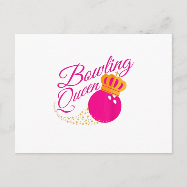 Carte Postale Faire-part bowling queen drôle cadeau filles bowlers (Devant)