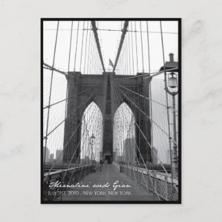 Carte Postale Faire-part Brooklyn Bridge Enregistrer la date