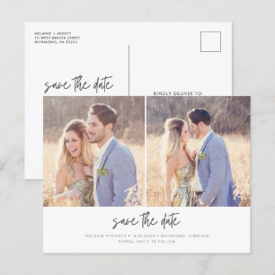Carte Postale Faire-part Budget moderne Mariage photo simple Enregistrer la