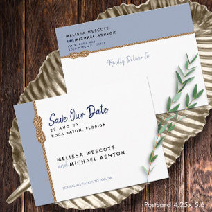 Carte Postale Faire-part 🌊 Budget Nautique Minimaliste Enregistrer La Date