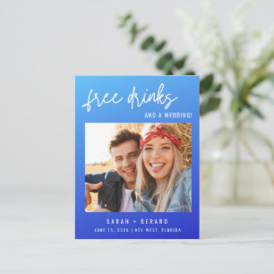 Carte Postale Faire-part Budget Photo Funny Boissons libres et un Mariage