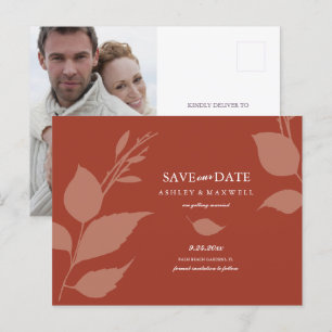 Carte Postale Faire-part Budget Save The Date Terracotta