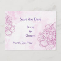 Burgundy Flowers Save the Date Wedding Invites
