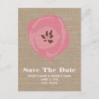 Burlap Inspiré Rose Tulip Mariage Enregistrer La D