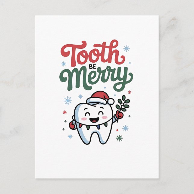 Carte Postale Faire-part Cabinet Dentaire Joyeux Noël Dentiste Xmas  (Devant)