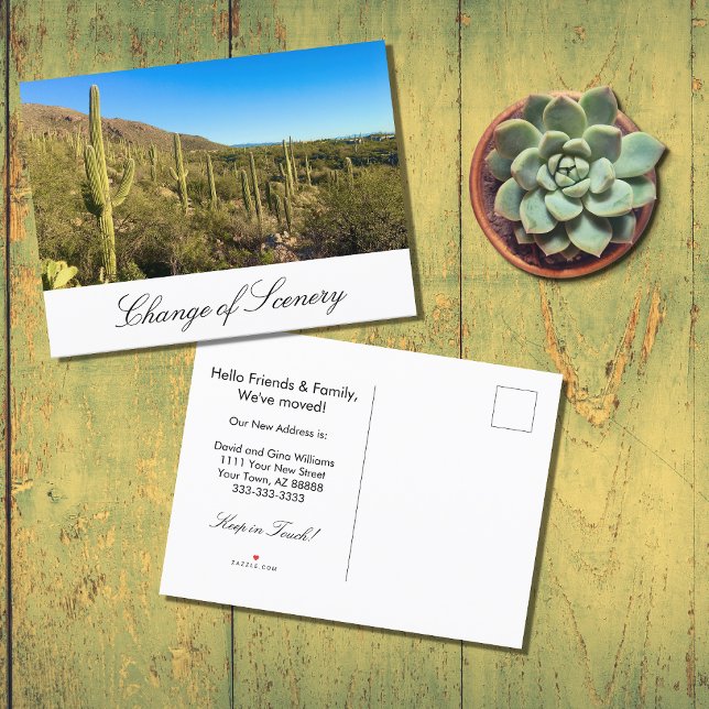 Carte Postale Faire-part Cactus du désert Nouvelle maison déménagement (Créateur téléchargé)