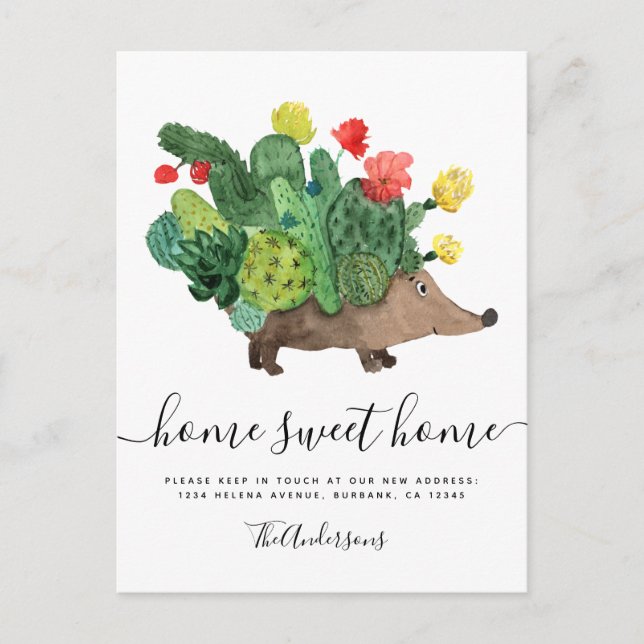 Carte postale Faire-part Cactus Hedgehog (Devant)