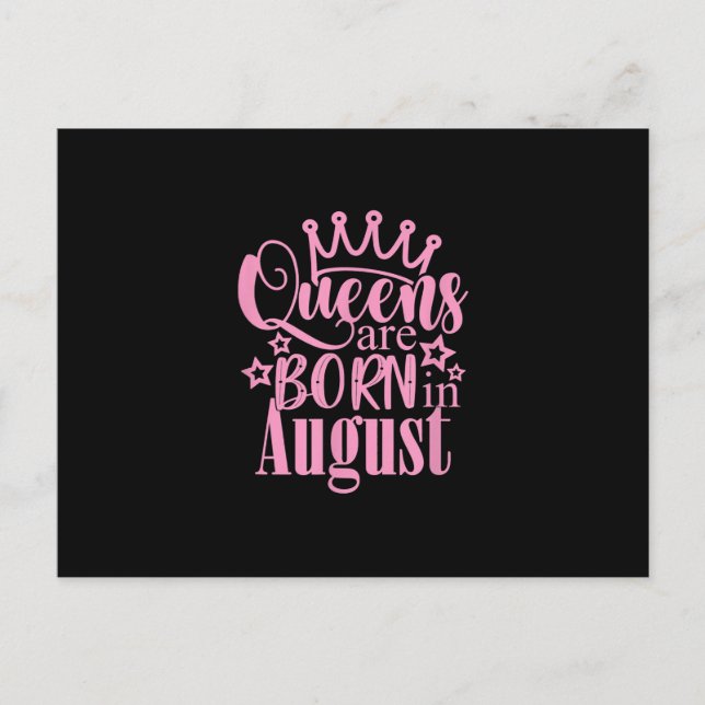 Carte Postale Faire-part Cadeau d'anniversaire pour les reines nées en août (Devant)