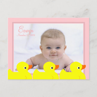 Carte Postale Faire-part Cadre mignon en caoutchouc rose