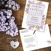 Calendrier de mariage aux lilas lavande pour annon