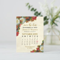 Calendrier de sauvegarde de mariage Roses victorie
