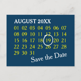 Carte Postale Faire-part Calendrier personnalisé simple + votre photo, back