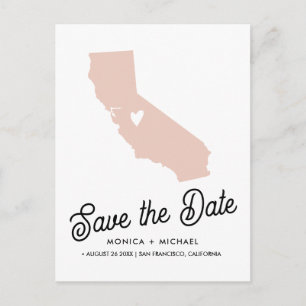Carte Postale Faire-part CALIFORNIA State Destination Wedding - N'IMPORTE Q