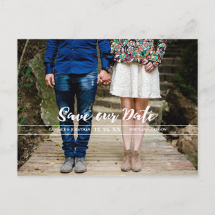 Carte Postale Faire-part Calligraphie Moderne aux Traits Artistiques Photo 
