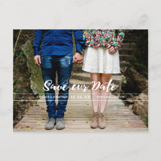 Carte Postale Faire-part Calligraphie Moderne aux Traits Artistiques Photo
