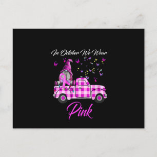 Carte Postale Faire-part Camion Gnome Féminin Sensibilisation au Cancer du