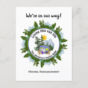 Carte Postale Faire-part Camping Custom Van Life CARAVAN 