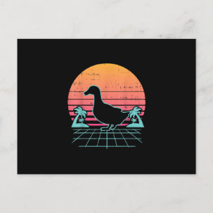 Carte Postale Faire-part Canard Vaporwave Esthétique Années 80 Cadeau d'ani