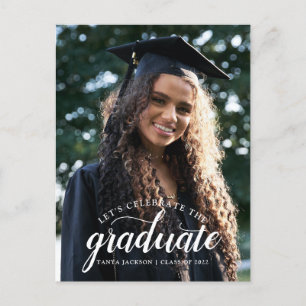 Carte Postale Faire-part Cap et toge de graduation de photo moderne