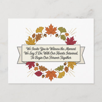 Carte Postale Faire-part Carton de mariage Feuilles d'automne