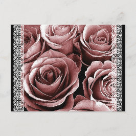 Carte Postale Faire-part Carton de sauvegarde de date Postcard Fleurs roses