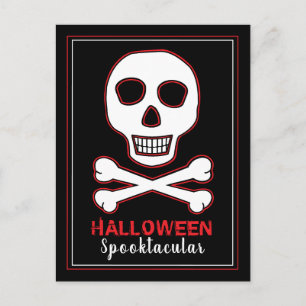 Carte Postale Faire-part Carton d'invitation à la fête d'Halloween rouge Sk