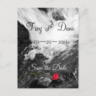 Carte Postale Faire-part Cascade et Rose - Enregistrer la date