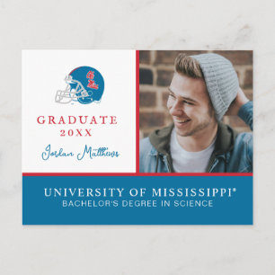 Carte Postale Faire-part Casque de football Ole Miss   Bleu clair