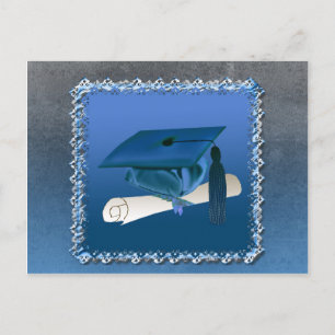 Carte Postale Faire-part Casquette avec le gland et le diplôme, obtention