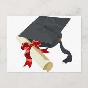 Carte Postale Faire-part Casquette et diplôme d'obtention du diplôme