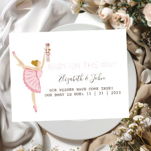 Carte Postale Faire-part Casse-noisette ballerine aquarelle rose