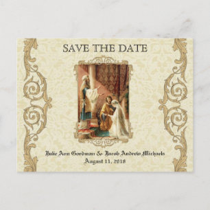 Carte Postale Faire-part Catholique traditionnel ENREGISTRER LA DATE Mariag