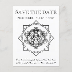Carte Postale Faire-part Catholique Traditionnelle Sainte Famille SAUVER LA