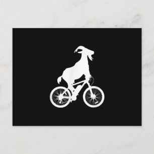 Carte Postale Faire-part Cavalier de bicyclette de chèvre Graphique drôle d