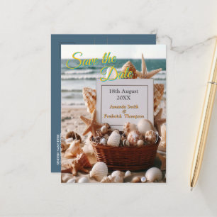 Carte Postale Faire-part Célébrations de mariage au bord de la mer sur la p