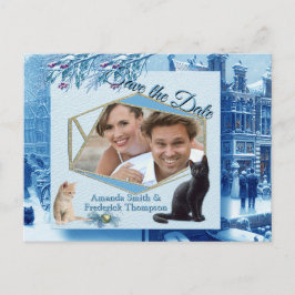 Carte Postale Faire-part Célébrations d'hiver dans la neige, avec Kittens
