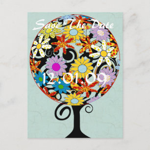 Carte Postale Faire-part Cercle de Forêt Magique de l'Amour Mariage d'arbre